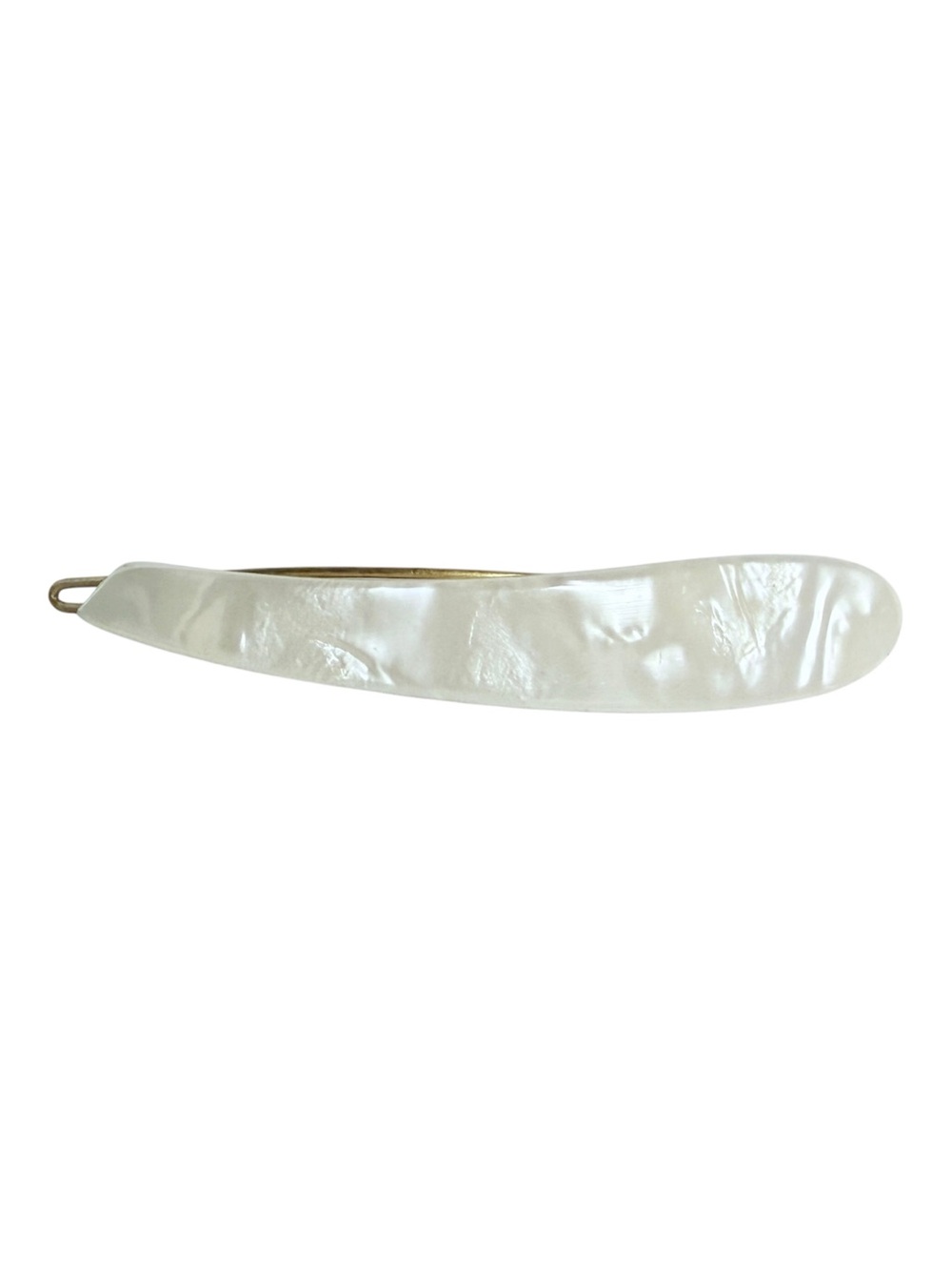 1960’s Vintage Mother of Pearl Long French Barrette with Wire Back, 3.5” long